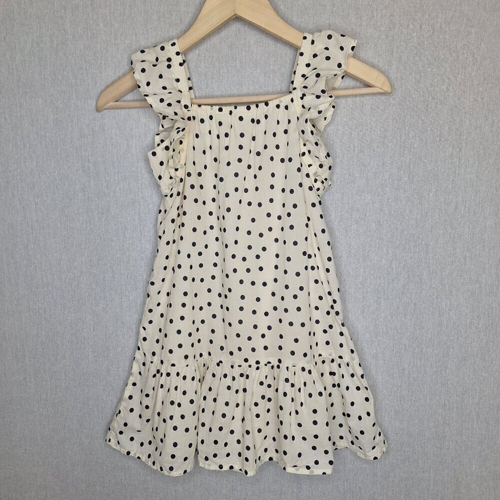 💙 Gap Kids Girls Cotton Polkadot Ruffle Straps Lined Dress Size S Preppy Cute O - Picture 8 of 9